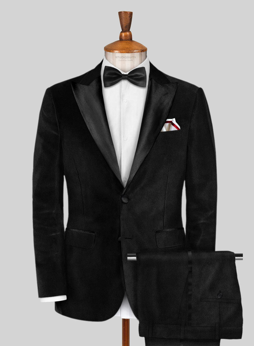 black velvet tuxedo dress Zebra Velvet Flocking Glittered Tuxedo Jacket - Jet Black