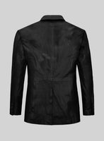 Black Washed and Wax Leather Blazer - StudioSuits