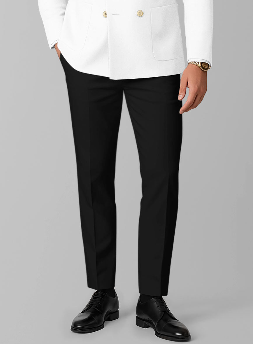 Black White Cotton Double Breasted Suit - StudioSuits