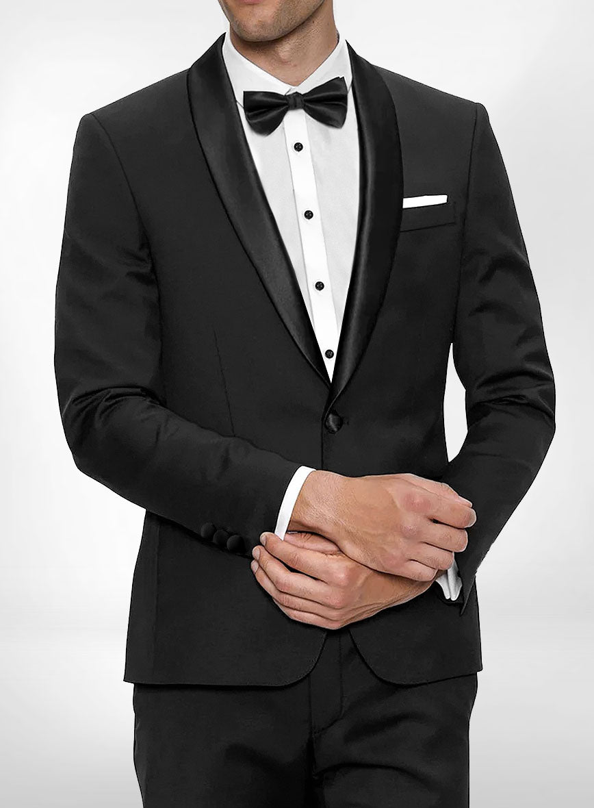 Black Wool Tuxedo Jacket - StudioSuits