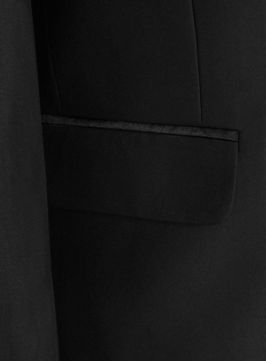 Black Wool Tuxedo Jacket - StudioSuits