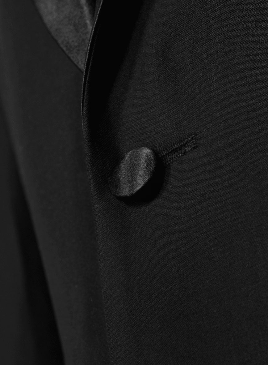 Black Wool Tuxedo Jacket - StudioSuits