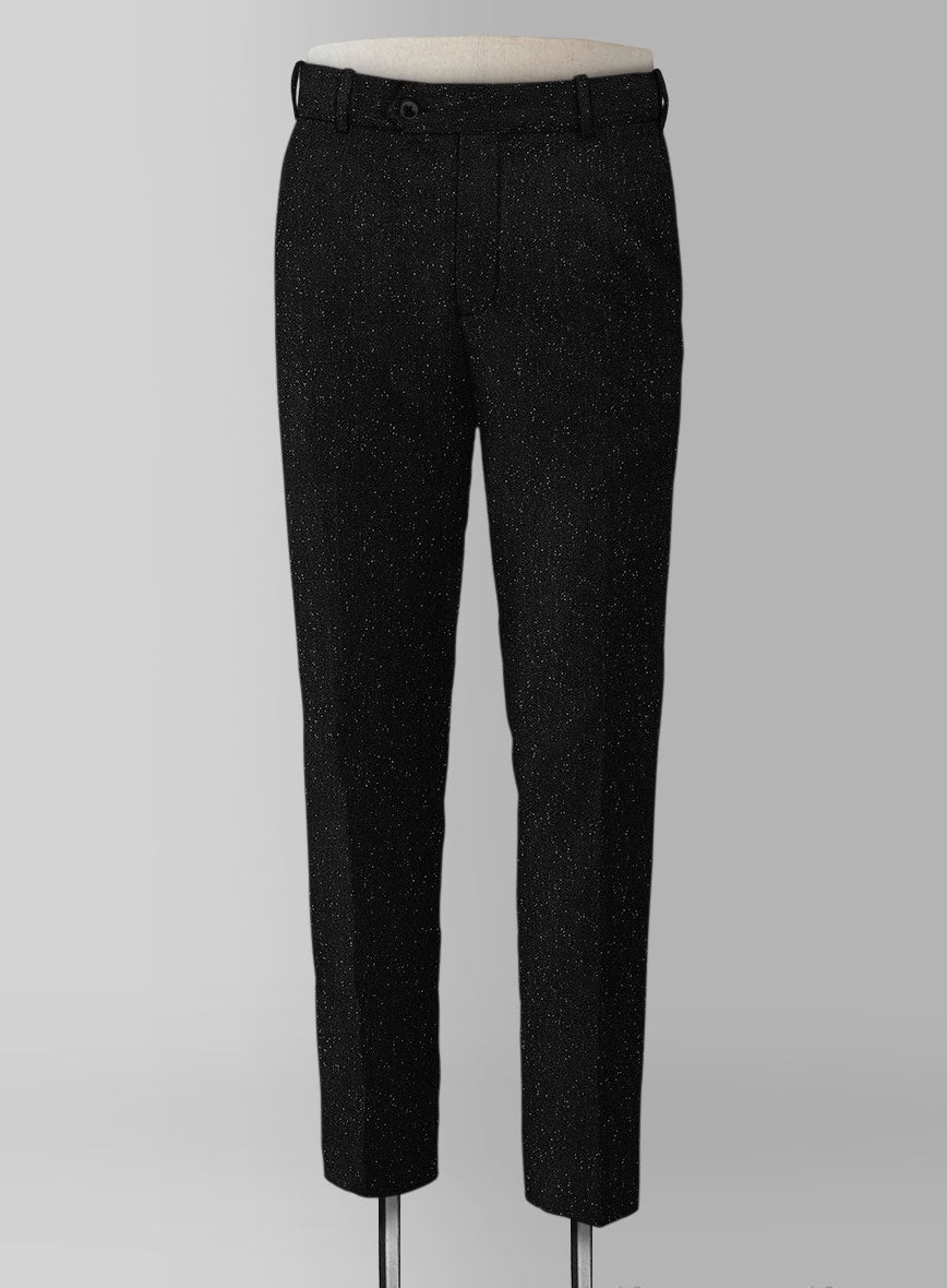 Black Flecks Donegal Tweed Pants - StudioSuits