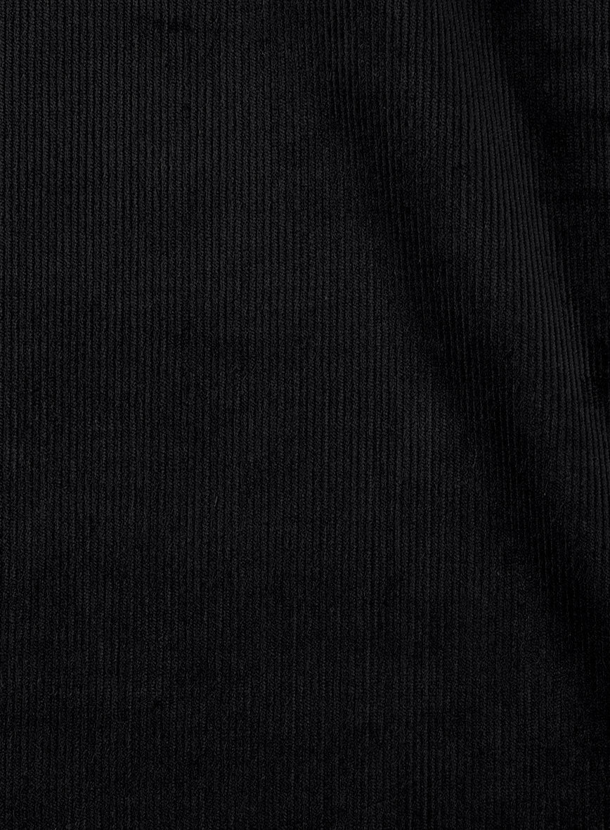 Black Stretch Pin Corduroy Easy Pants - StudioSuits
