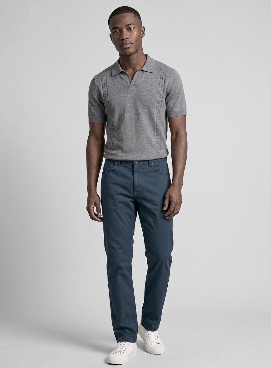 Blue Stretch Chino Jeans - StudioSuits