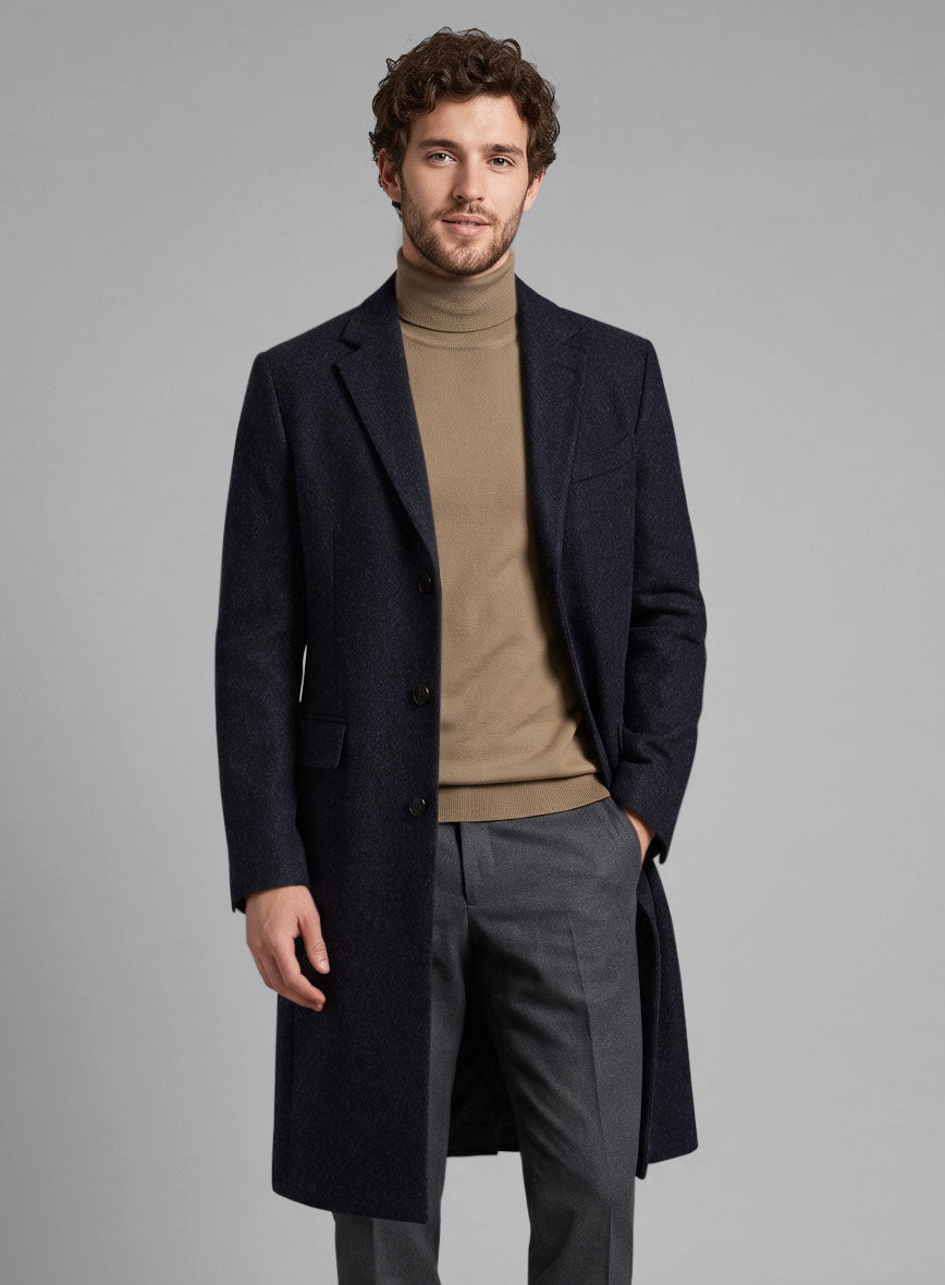 Blue Winter Wool Overcoat - StudioSuits