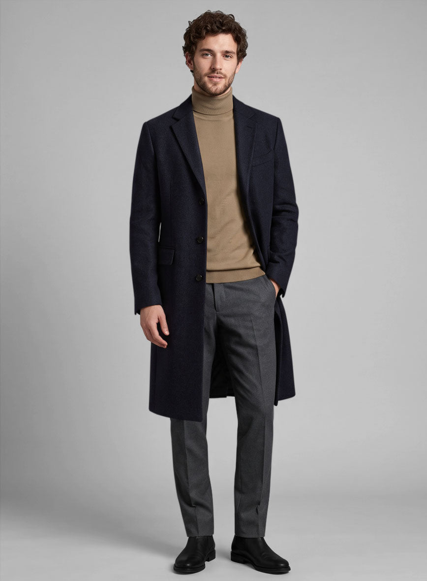 Blue Winter Wool Overcoat - StudioSuits