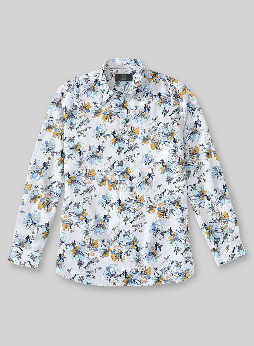Blue Botanica Cotton Shirt - StudioSuits