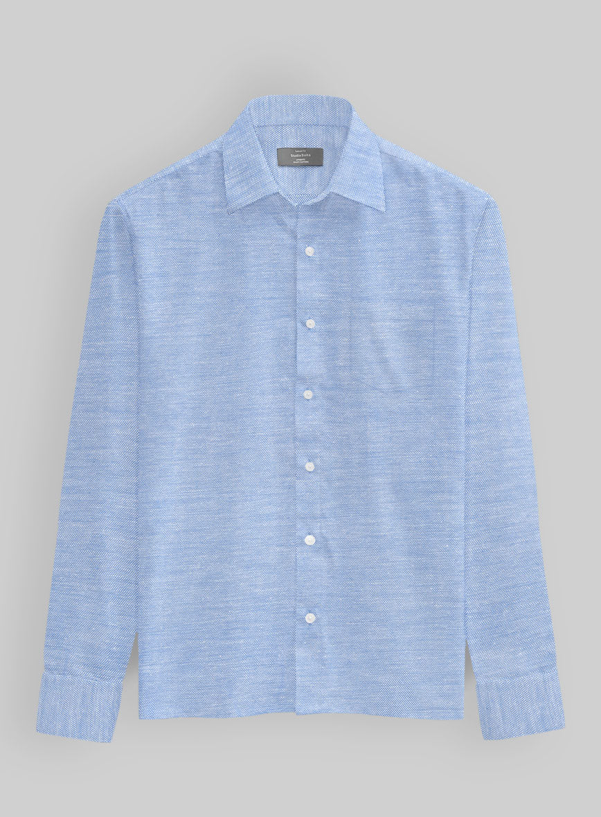 Blue Crest Dobby Cotton Shirt - StudioSuits