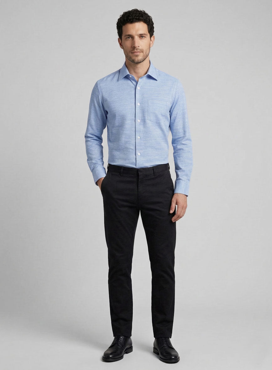 Blue Crest Dobby Cotton Shirt - StudioSuits