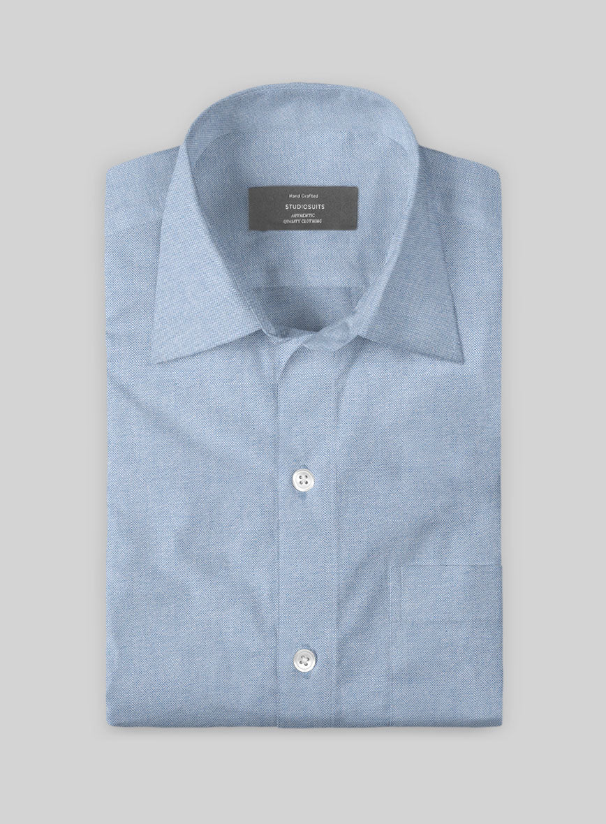 Blue Drift Oxford Cotton Shirt - StudioSuits