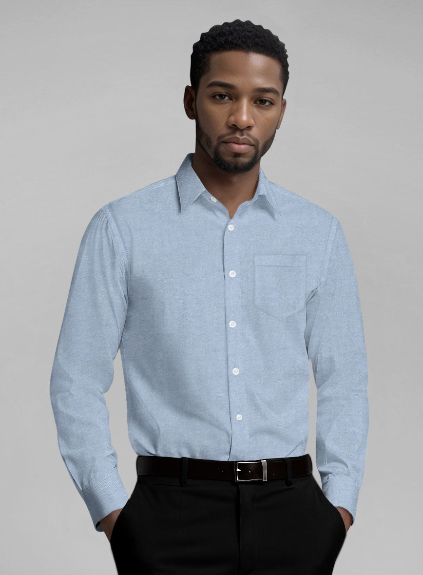 Blue Drift Oxford Cotton Shirt - StudioSuits