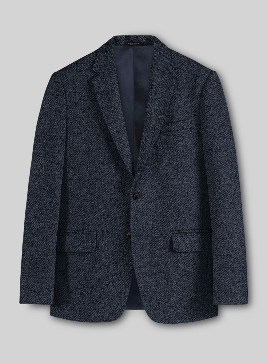 Blue Heavy Tweed Jacket - StudioSuits