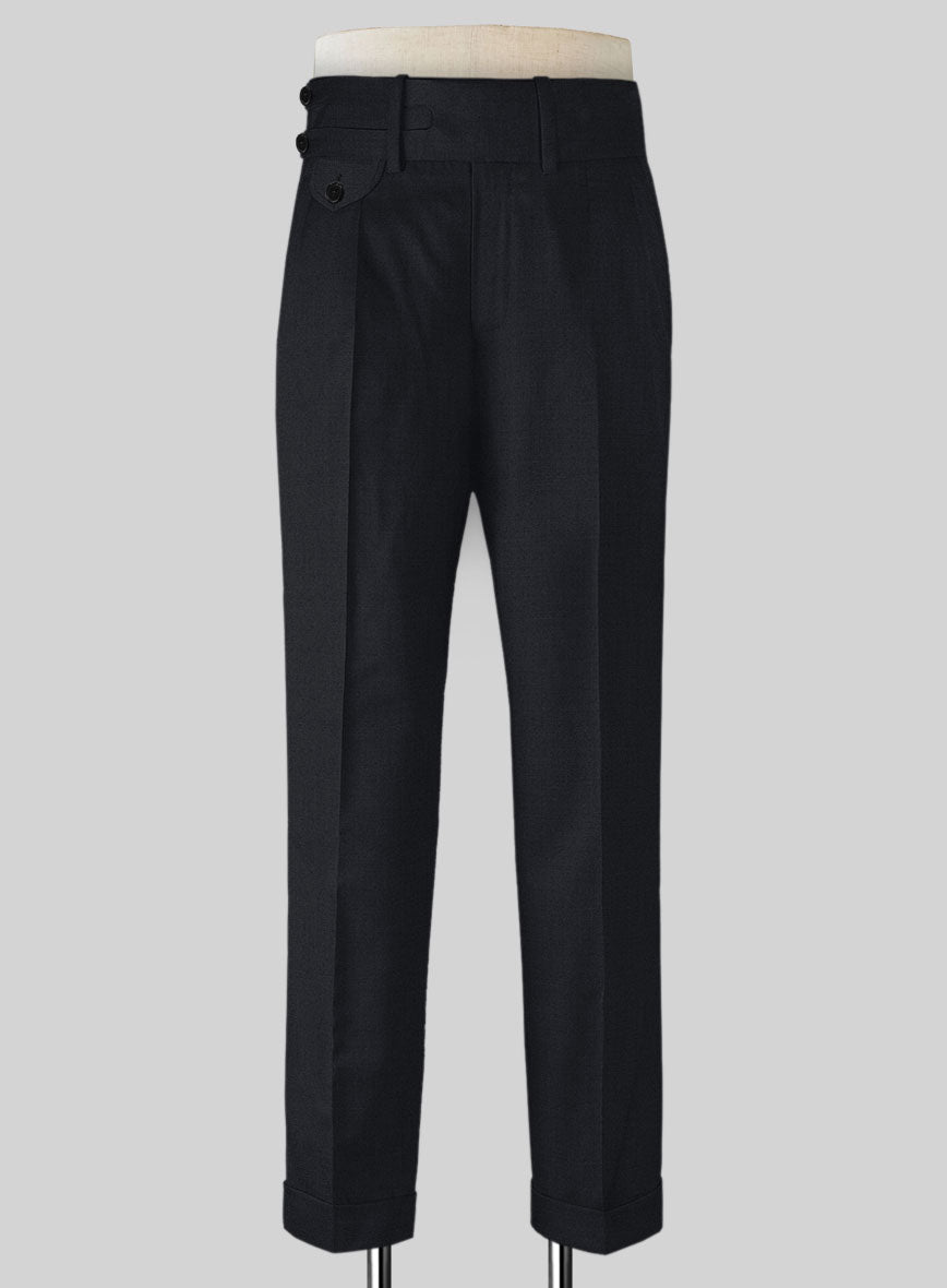 Blue Merino Double Gurkha Wool Trousers - StudioSuits