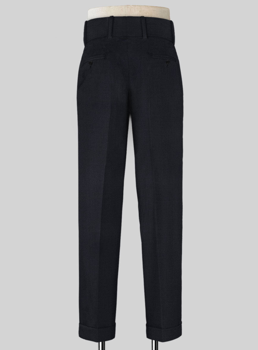 Blue Merino Double Gurkha Wool Trousers - StudioSuits