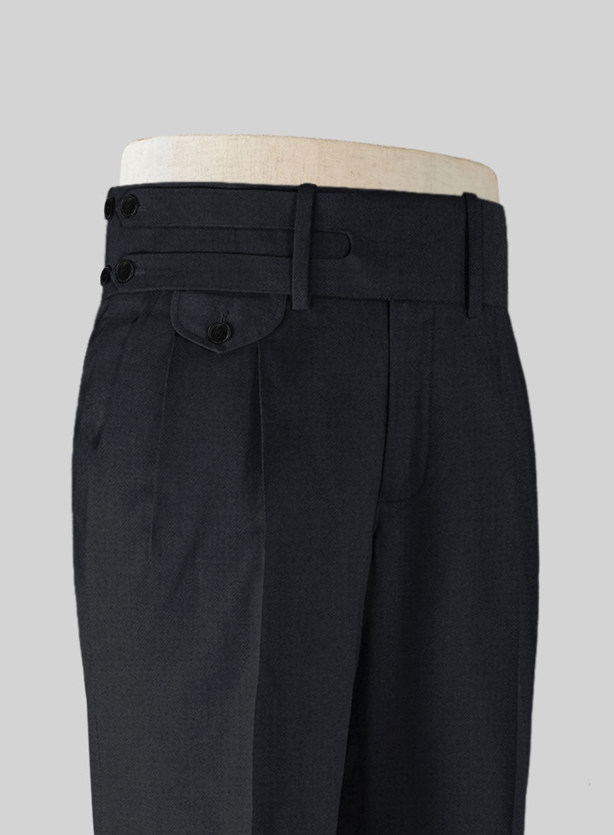 Blue Merino Double Gurkha Wool Trousers - StudioSuits