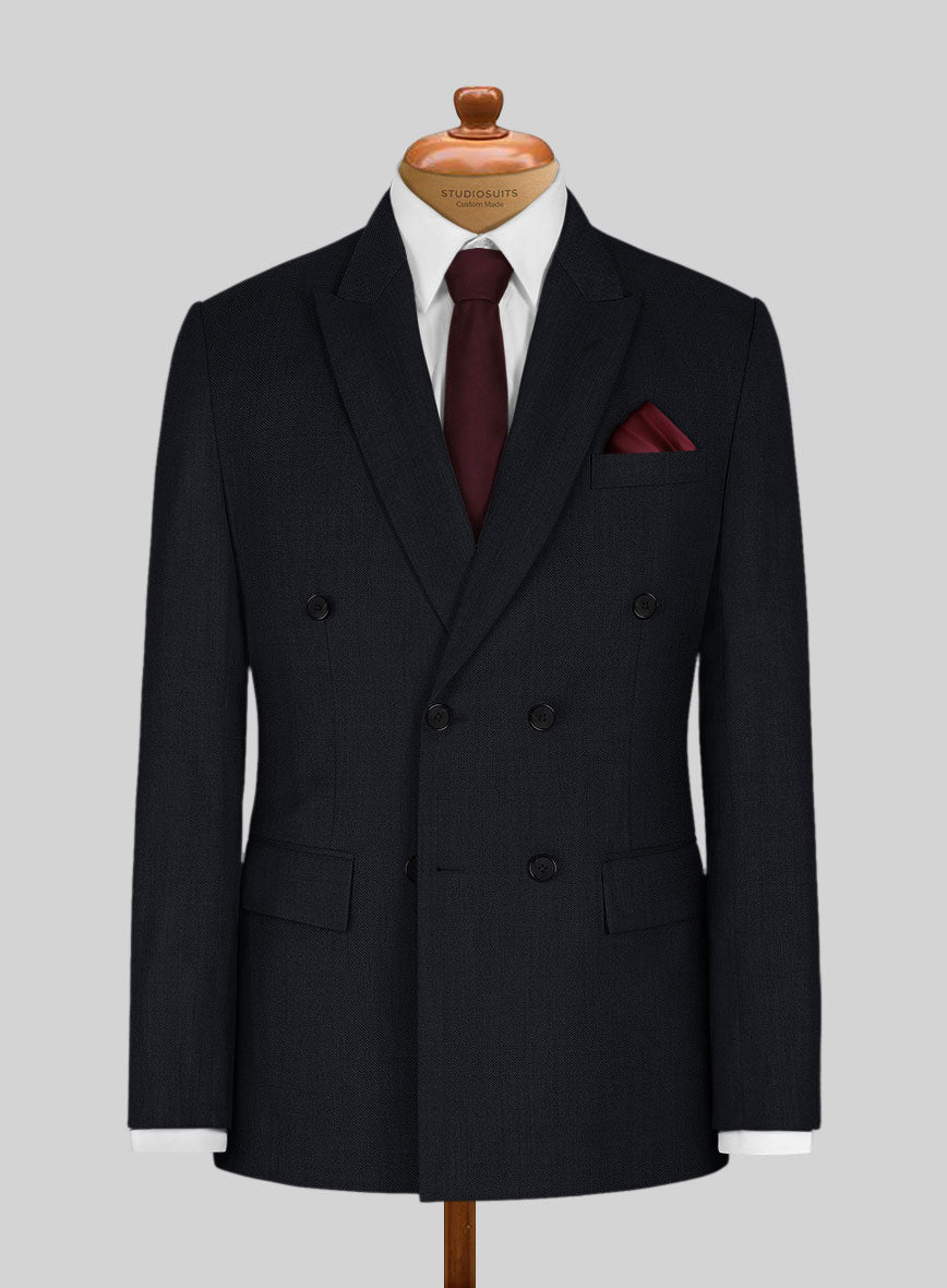 Blue Merino Wool Double Breasted Suit - StudioSuits