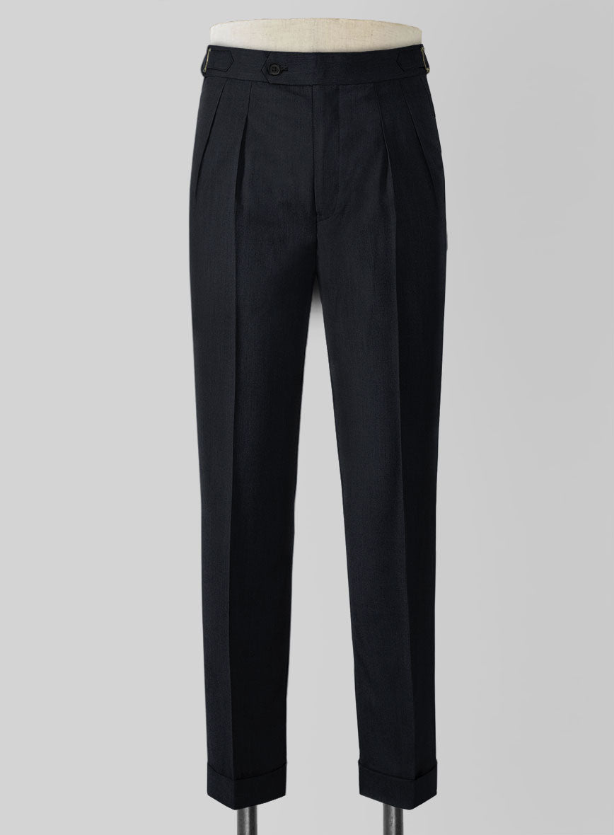 Blue Merino Wool Highland Trousers - StudioSuits