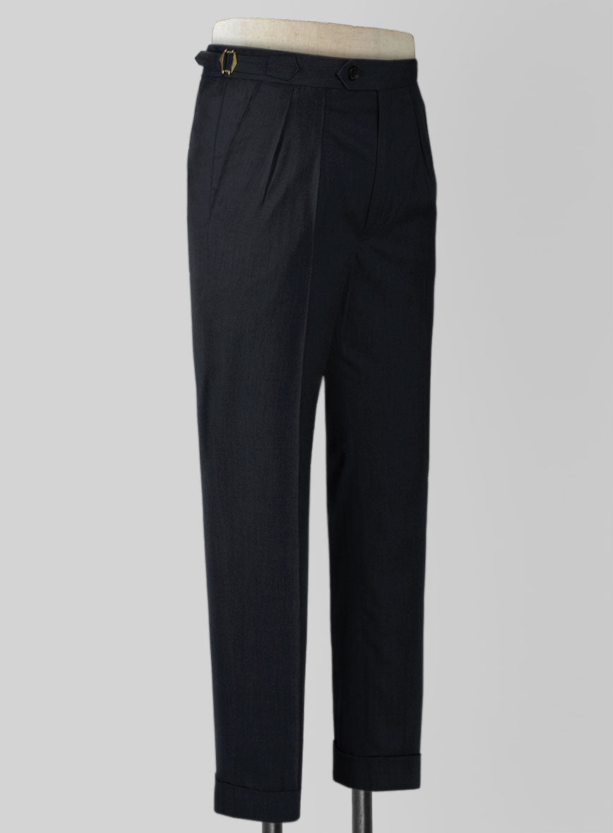 Blue Merino Wool Highland Trousers - StudioSuits