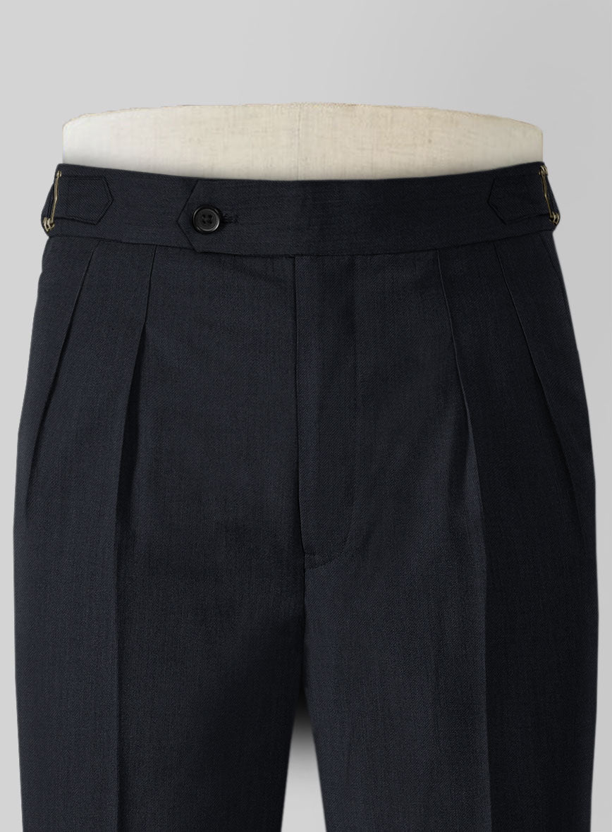 Blue Merino Wool Highland Trousers - StudioSuits