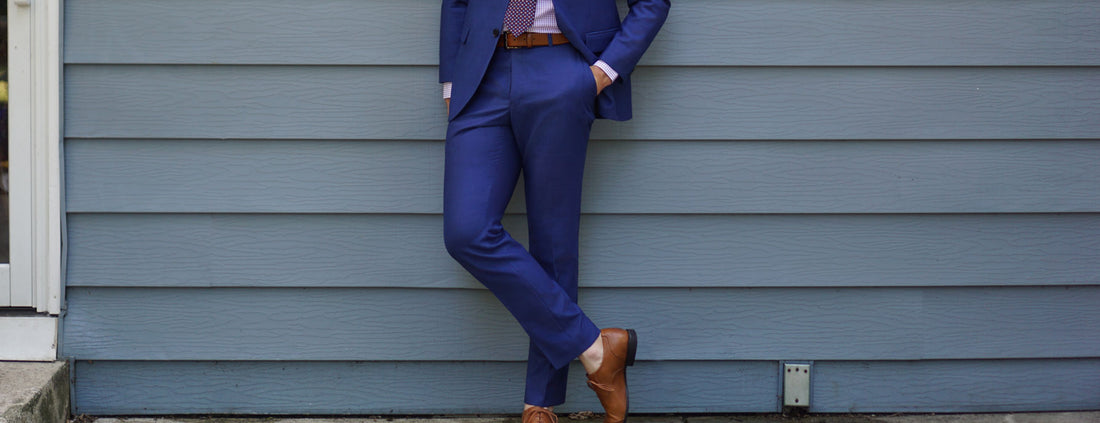 Navy Blue Blazer Matching Shirt and Pant Combination