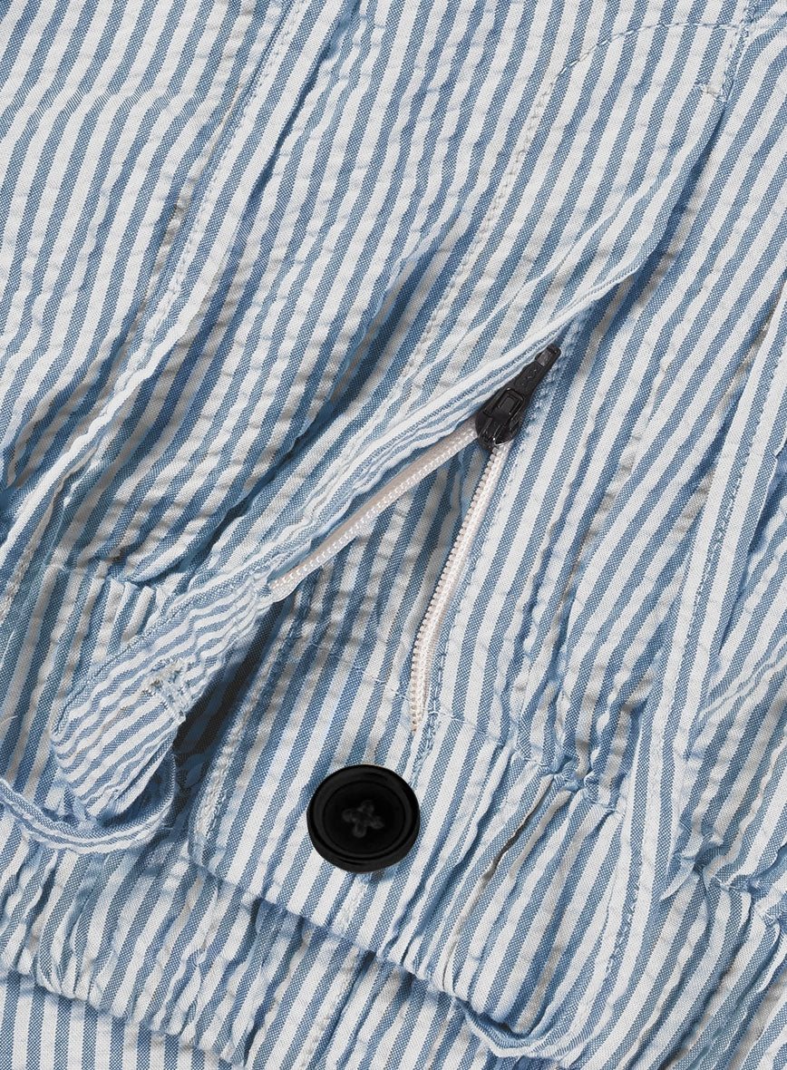 Easy Pants Blue Seersucker - StudioSuits