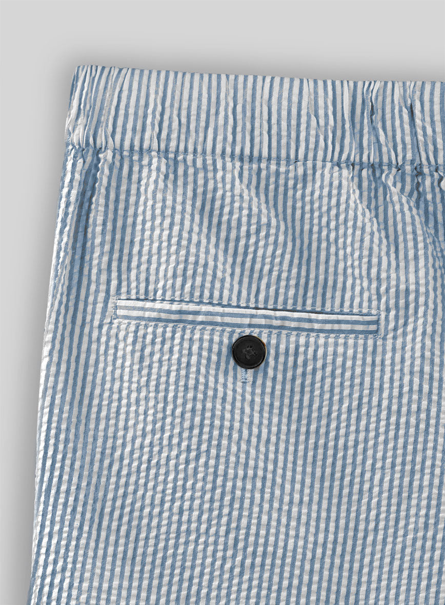 Easy Pants Blue Seersucker - StudioSuits