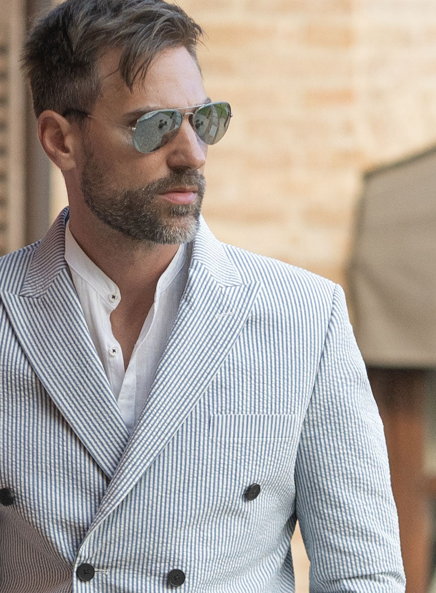 Blue Seersucker Suit - StudioSuits