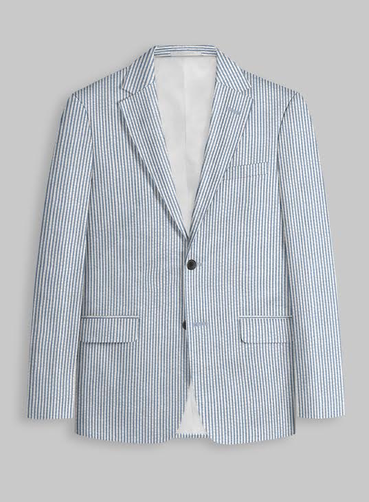 Blue Seersucker Suit - StudioSuits
