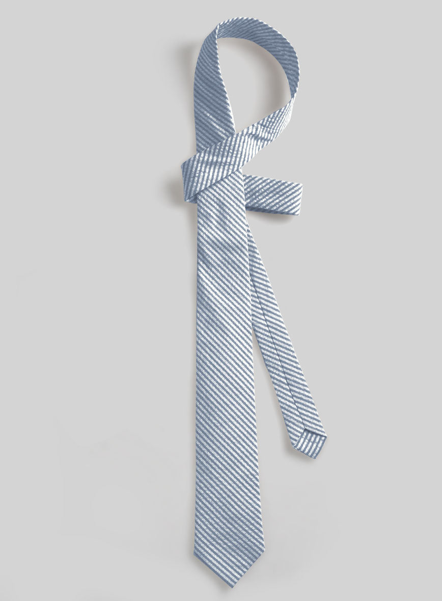 blue seersucker tie