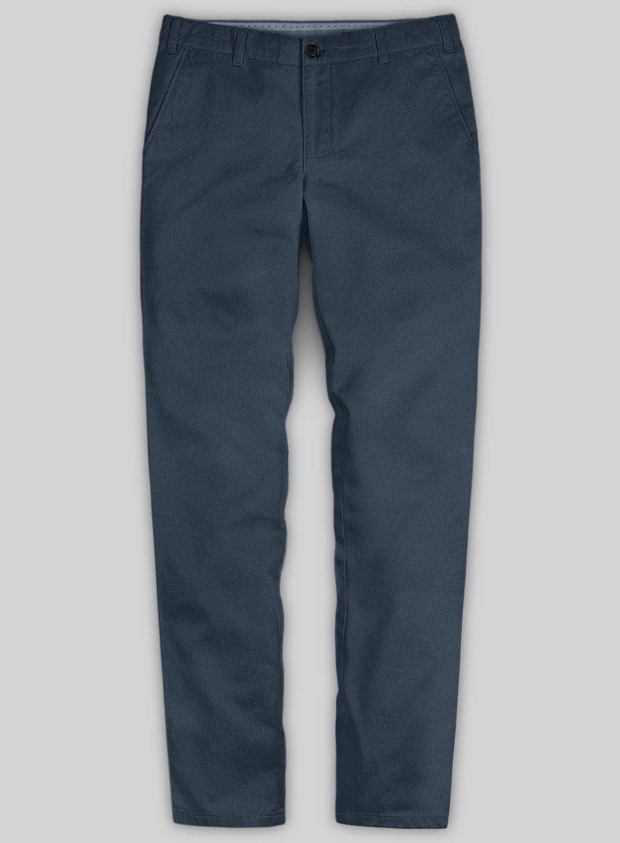 Washed Blue Stretch Chino Pants - StudioSuits