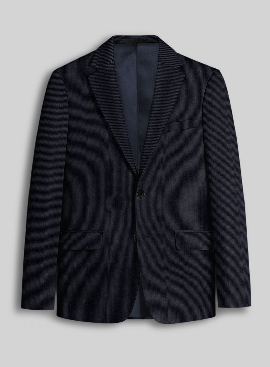 Blue Stretch Pin Corduroy Suit - StudioSuits