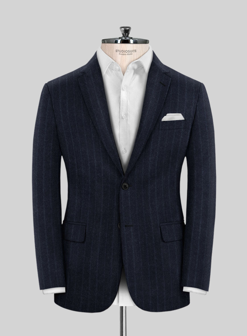 Blue Stripe Cashmere Jacket - StudioSuits