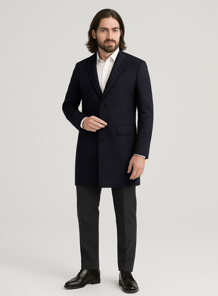 Blue Thick Wool Overcoat - StudioSuits