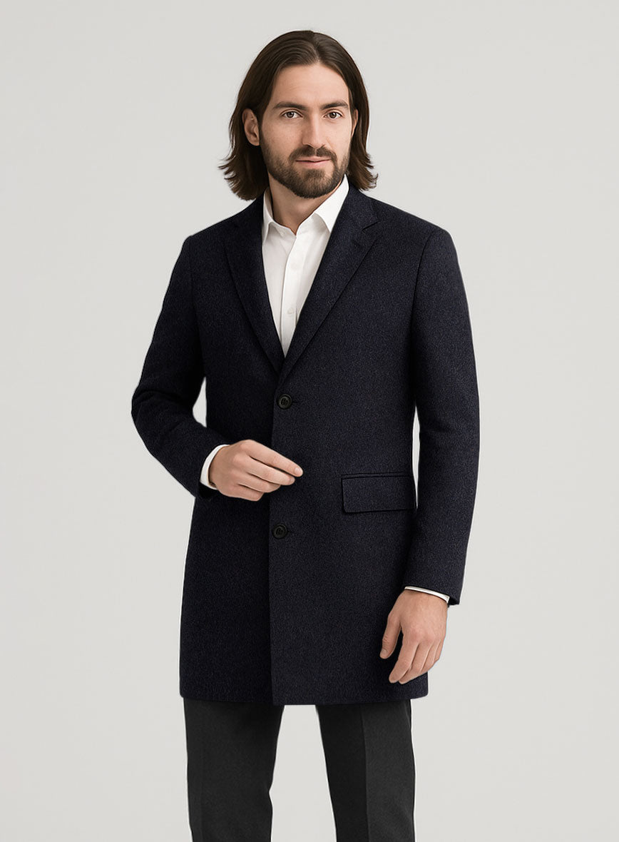 Blue Thick Wool Overcoat - StudioSuits