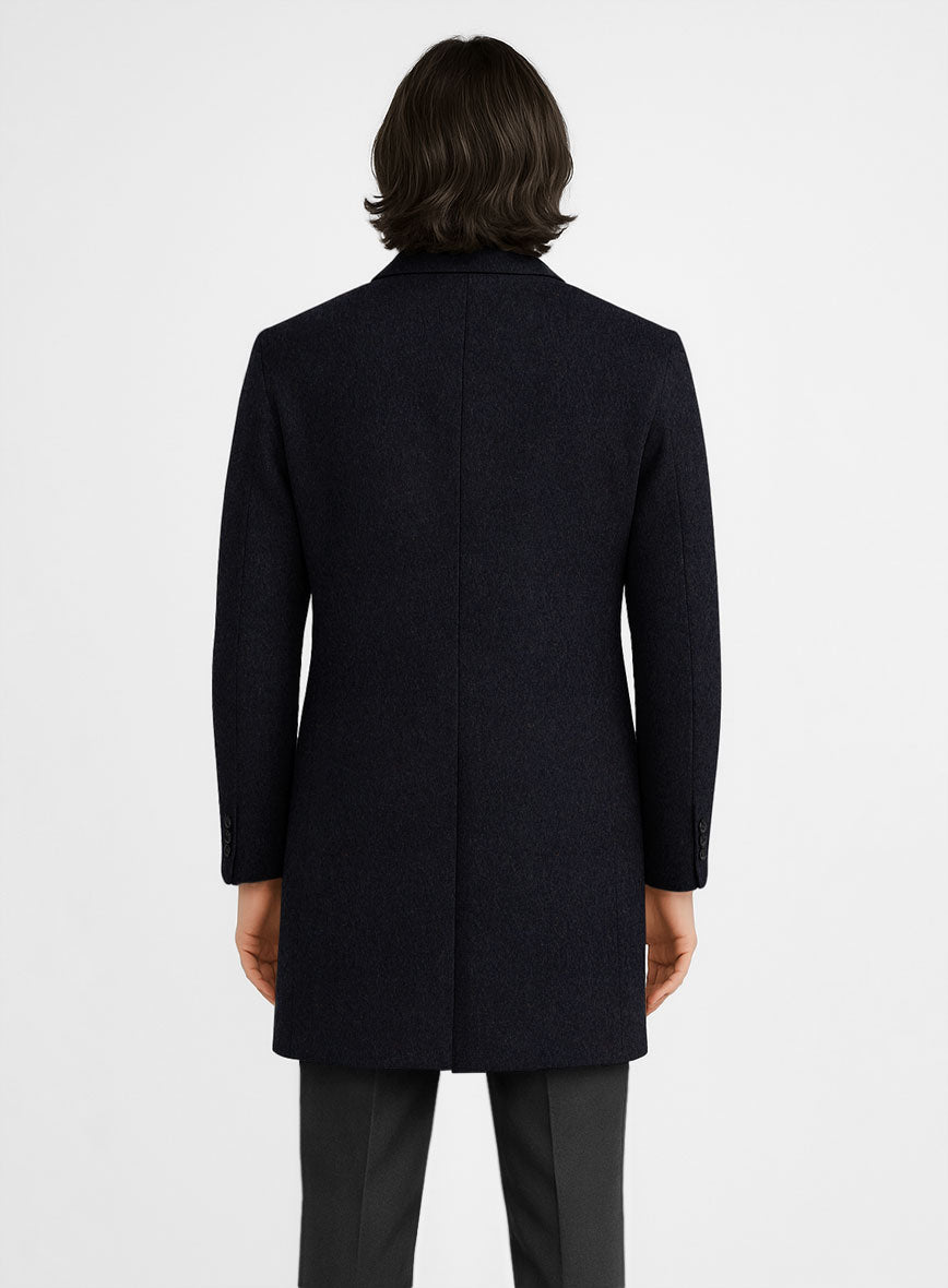 Blue Thick Wool Overcoat - StudioSuits