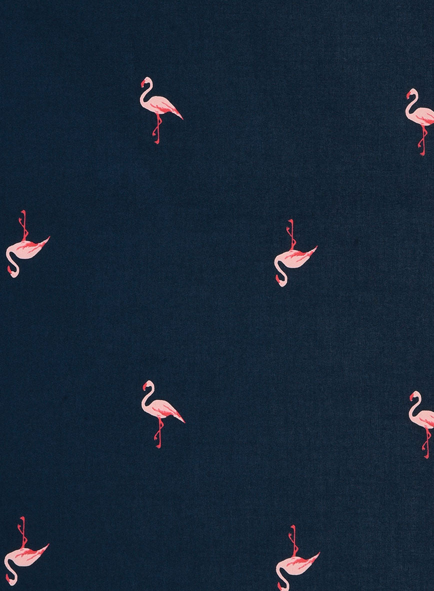 Blue Tide Flamingo Cotton Shirt - StudioSuits