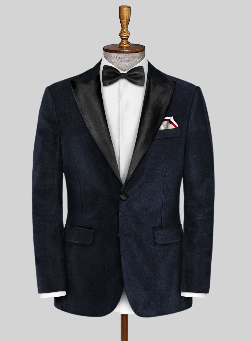 Blue Velvet Tuxedo Jacket - StudioSuits