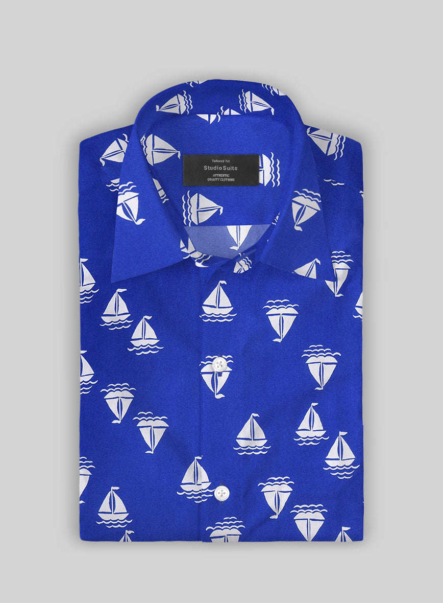 Blue Voyage Cotton Shirt - StudioSuits
