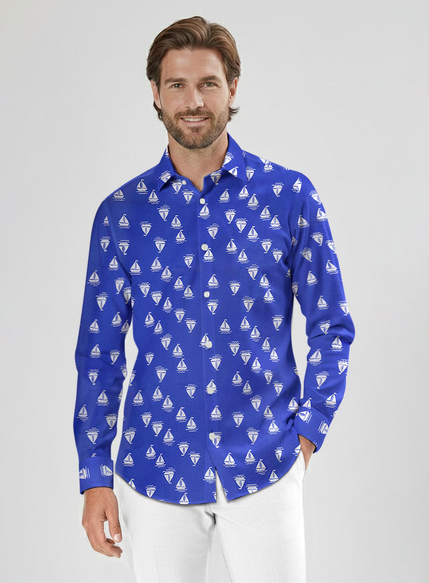 Blue Voyage Cotton Shirt - StudioSuits