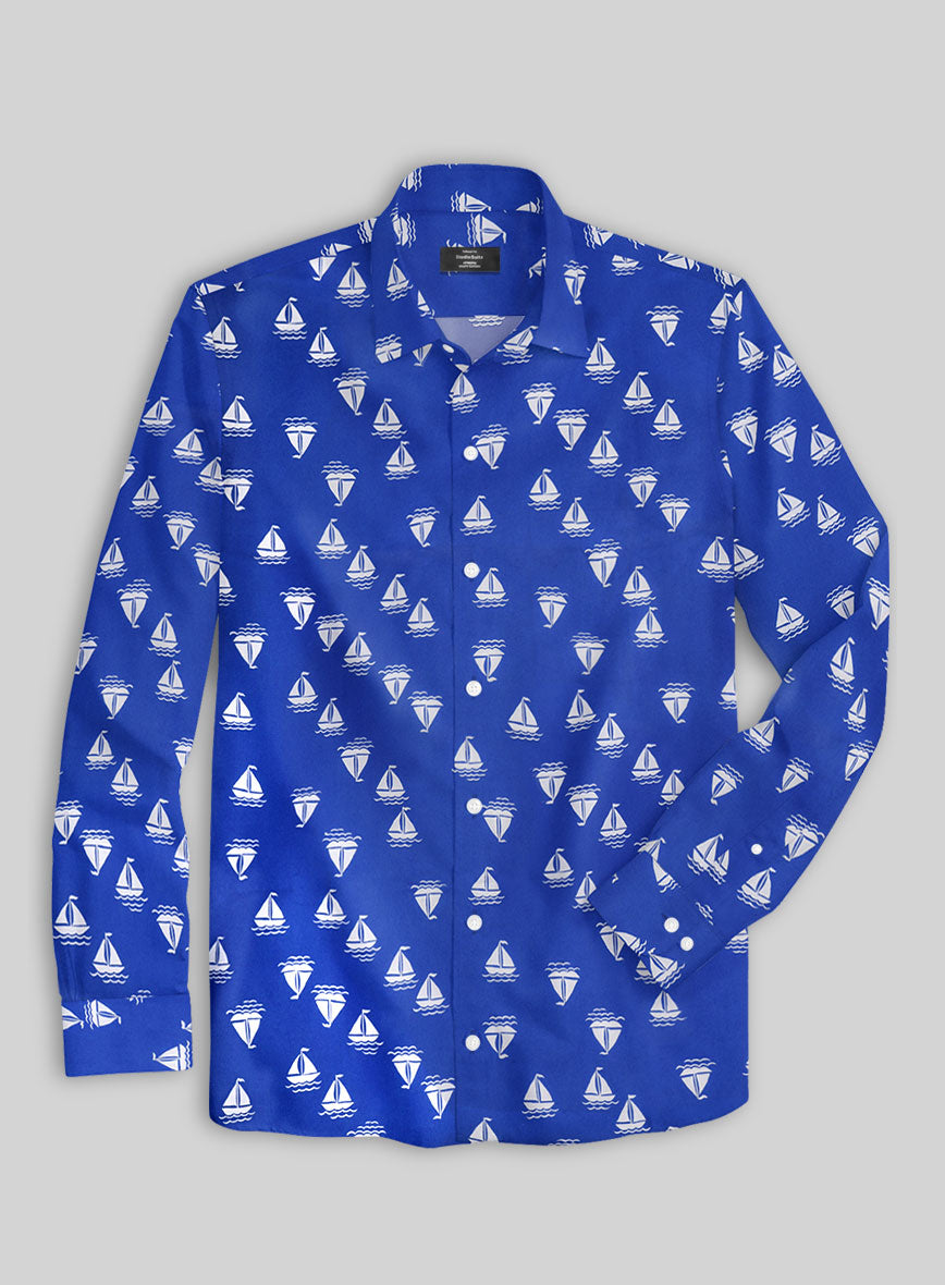 Blue Voyage Cotton Shirt - StudioSuits