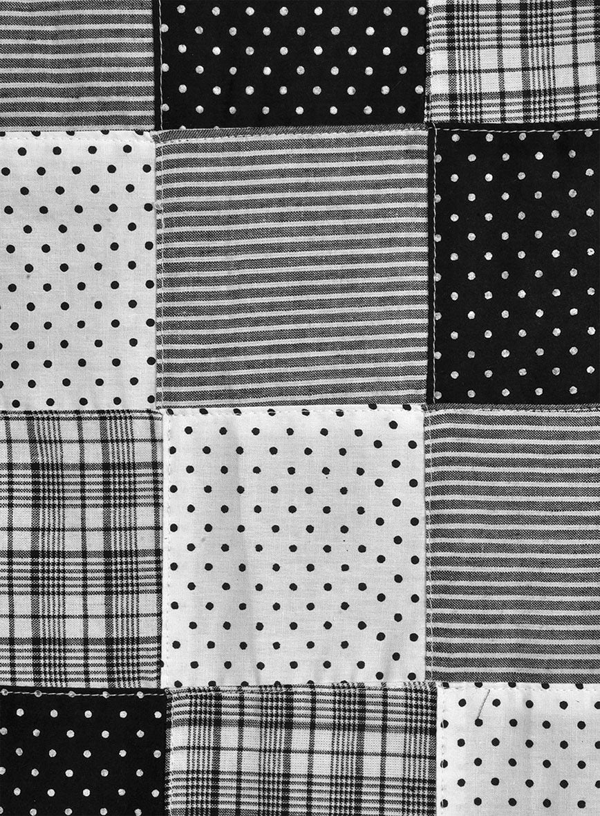 Black & White Madras Patchwork Pants - StudioSuits