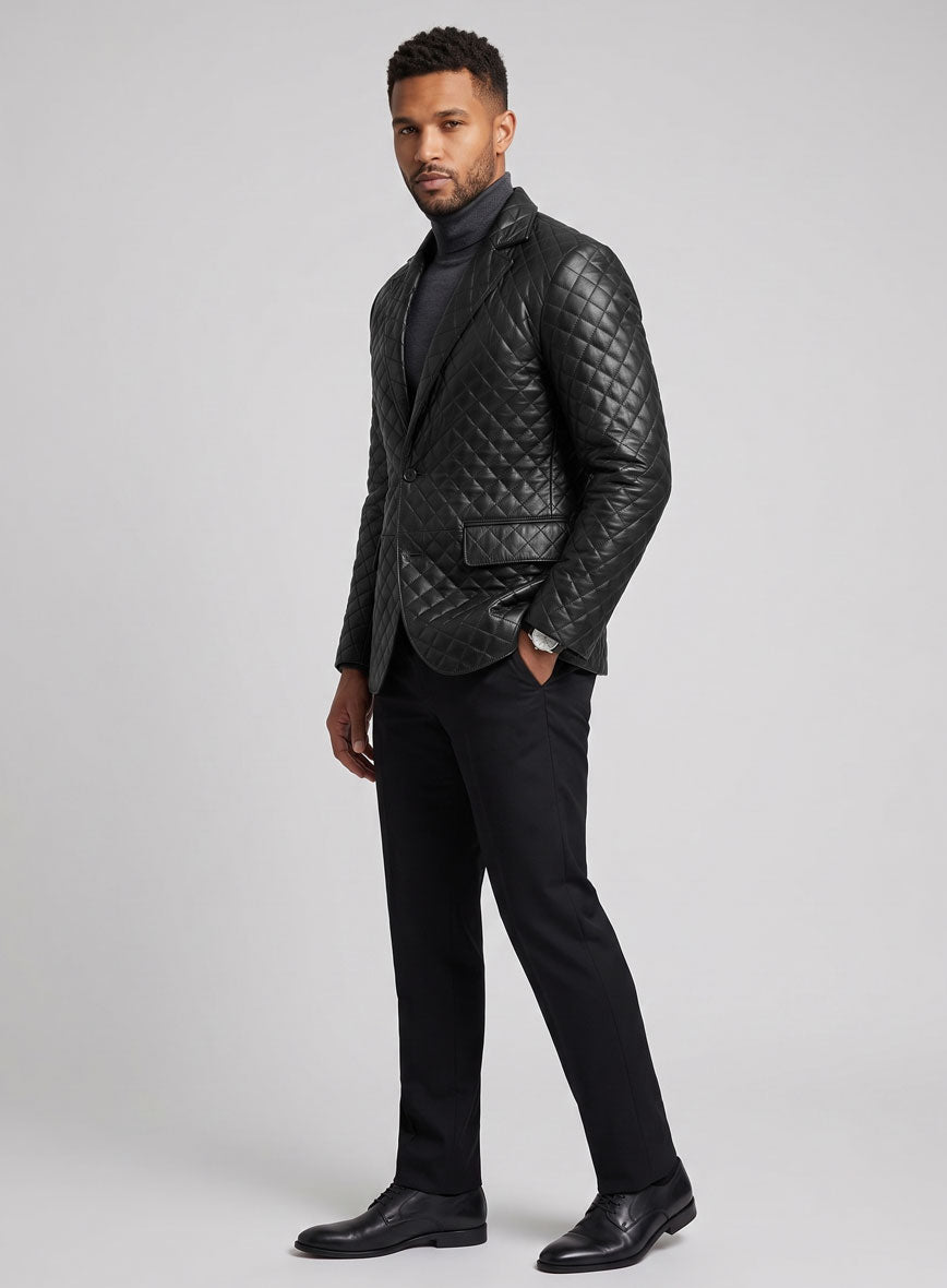 Bocelli Quilted Leather Blazer - StudioSuits