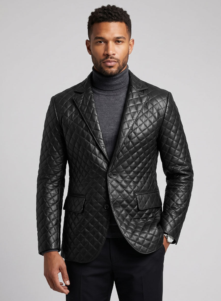 Bocelli Quilted Leather Blazer - StudioSuits