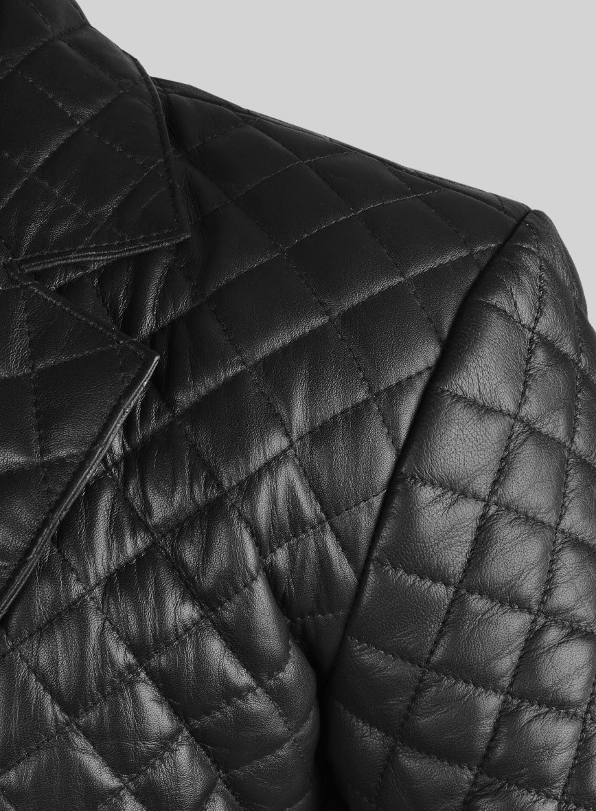 Bocelli Quilted Leather Blazer - StudioSuits