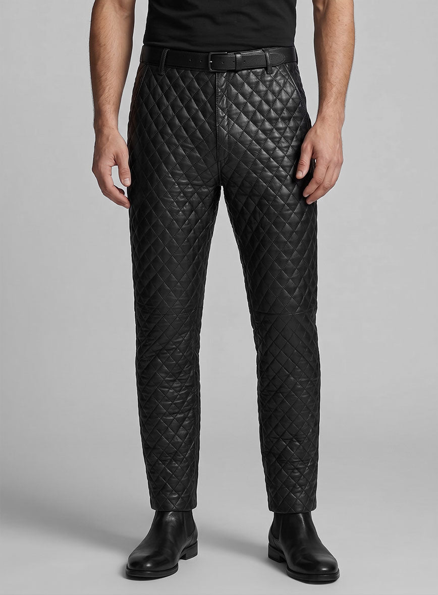 Bocelli Quilted Leather Pants - StudioSuits