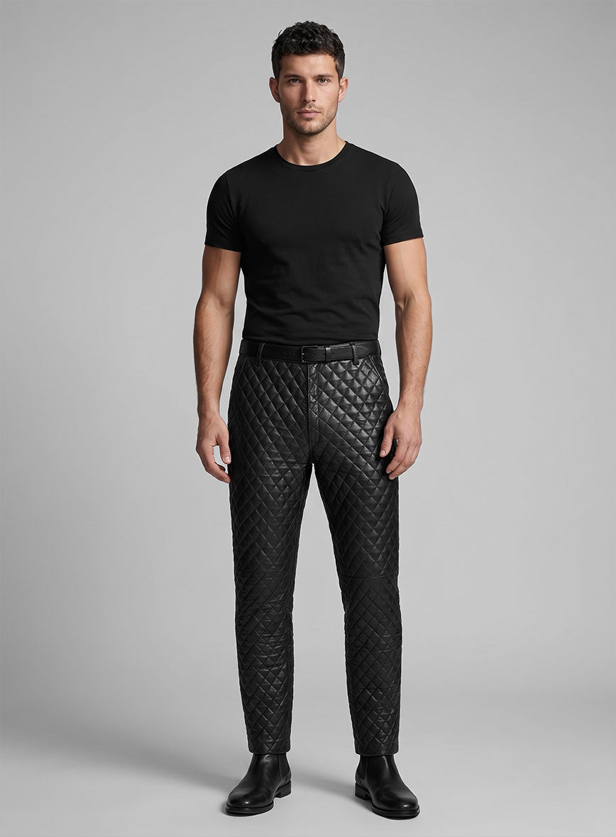 Bocelli Quilted Leather Pants - StudioSuits