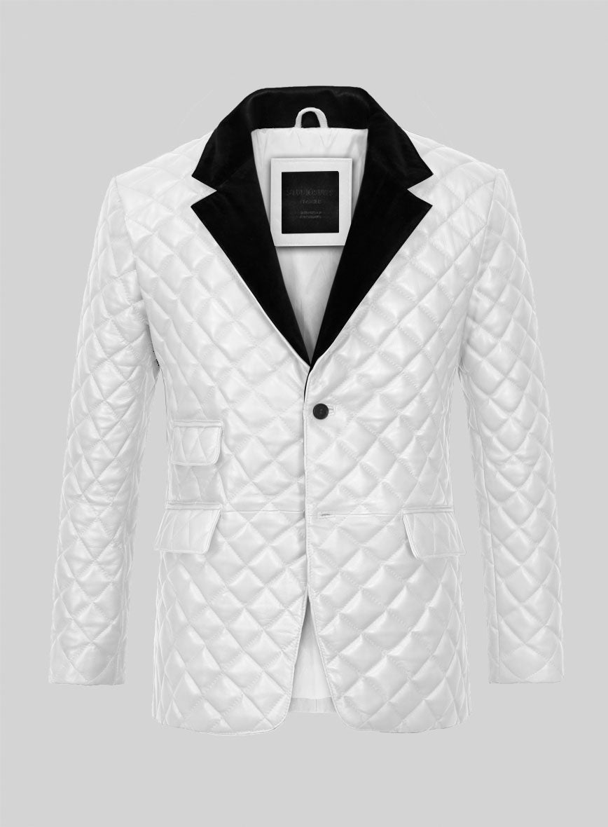 Bocelli Quilted Tuxedo Leather Blazer - StudioSuits