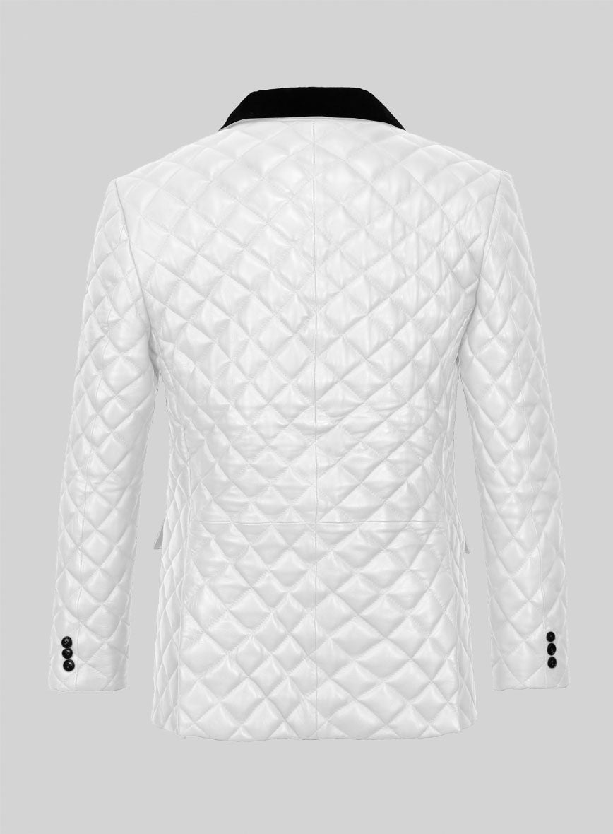 Bocelli Quilted Tuxedo Leather Blazer - StudioSuits