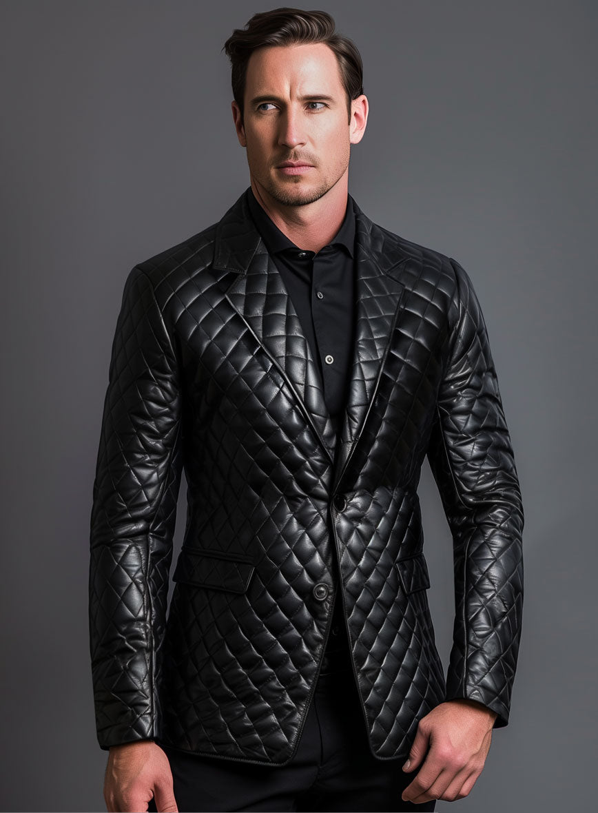 Bocelli Quilted Leather Blazer - StudioSuits